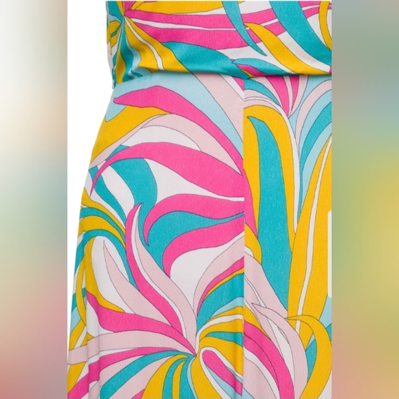 Pinko La Rioja Abito Crepe De Chine Multicolor Halter Maxi Dress Size 38 - Picture 6 of 16